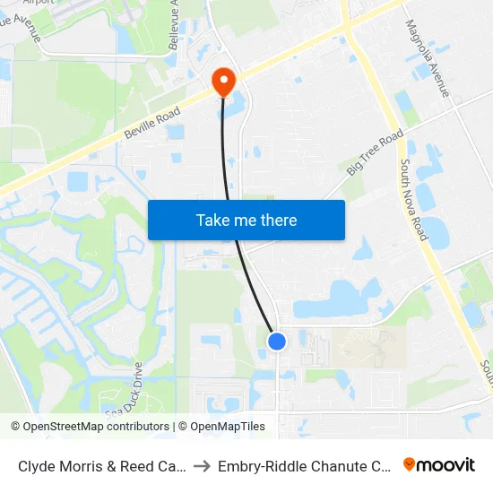 Clyde Morris & Reed Canal Ob to Embry-Riddle Chanute Complex map