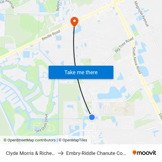Clyde Morris & Richel Ob to Embry-Riddle Chanute Complex map