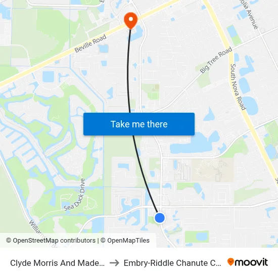 Clyde Morris And Madeline Ob to Embry-Riddle Chanute Complex map