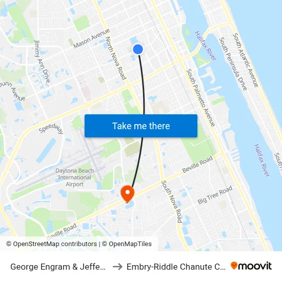 George Engram & Jefferson Ob to Embry-Riddle Chanute Complex map