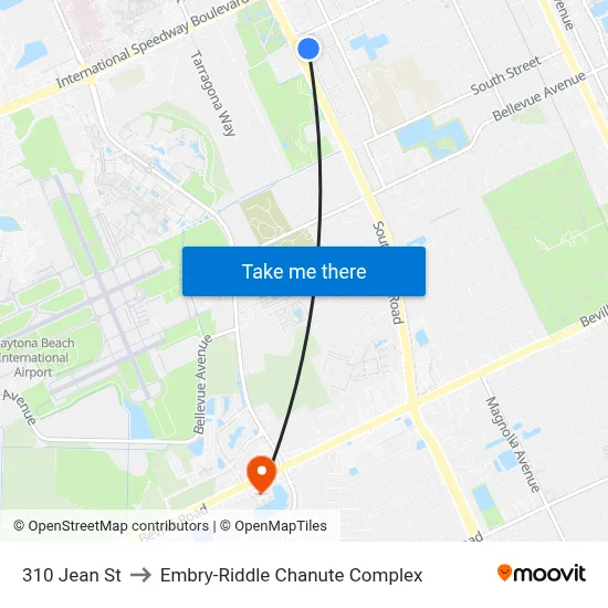 310 Jean St to Embry-Riddle Chanute Complex map