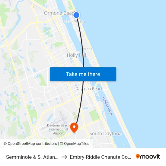 Semminole & S. Atlantic Ib to Embry-Riddle Chanute Complex map