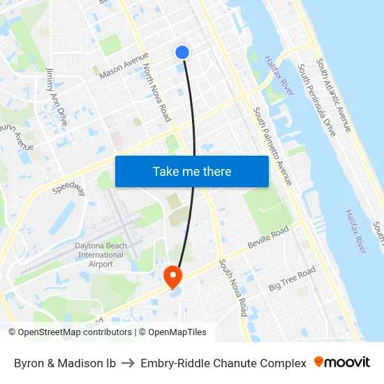 Byron & Madison Ib to Embry-Riddle Chanute Complex map