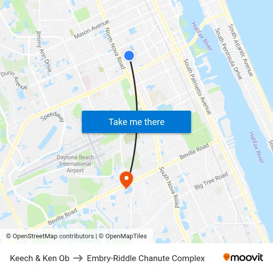 Keech & Ken Ob to Embry-Riddle Chanute Complex map
