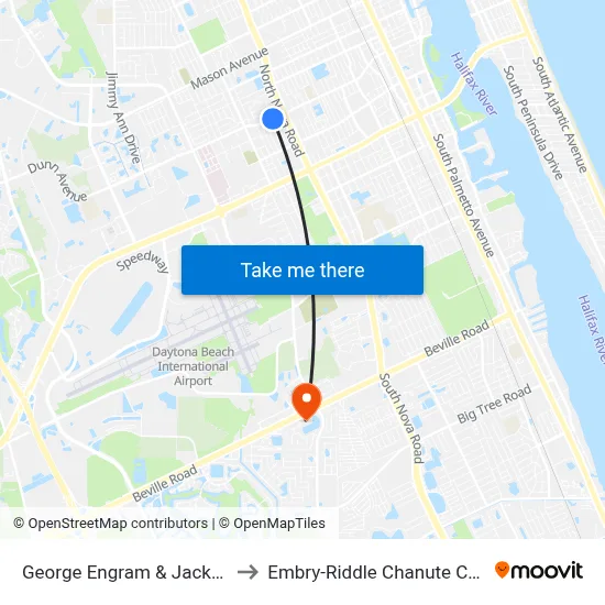George Engram & Jackson Ob to Embry-Riddle Chanute Complex map