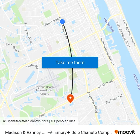 Madison & Ranney Ob to Embry-Riddle Chanute Complex map