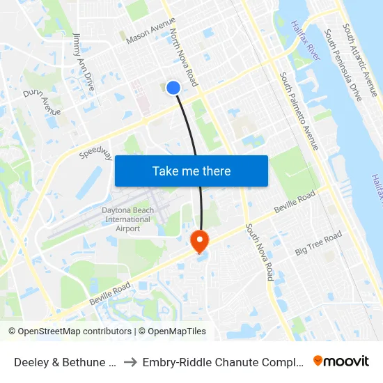 Deeley & Bethune Ib to Embry-Riddle Chanute Complex map