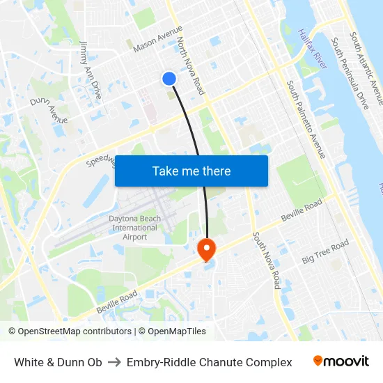 White & Dunn Ob to Embry-Riddle Chanute Complex map
