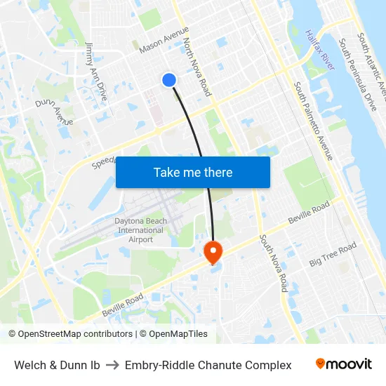 Welch & Dunn Ib to Embry-Riddle Chanute Complex map