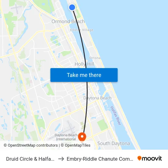 Druid Circle & Halfax Ib to Embry-Riddle Chanute Complex map