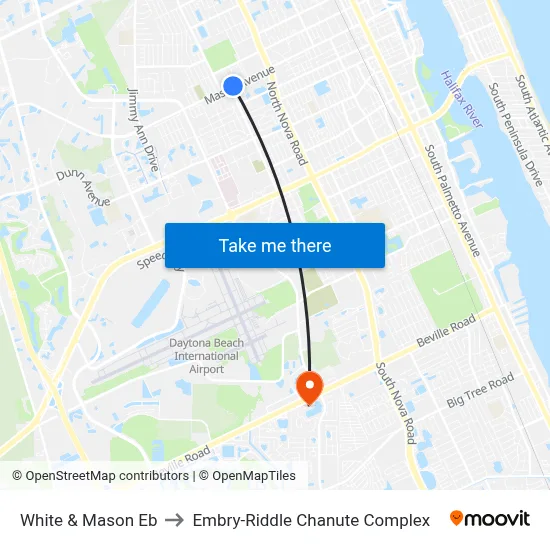 White & Mason Eb to Embry-Riddle Chanute Complex map