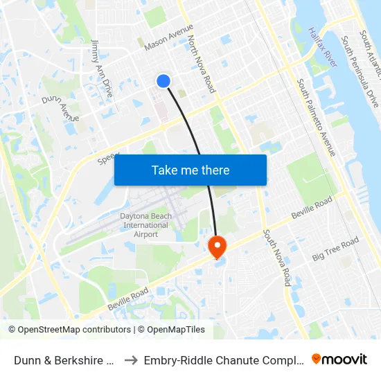 Dunn & Berkshire Ob to Embry-Riddle Chanute Complex map