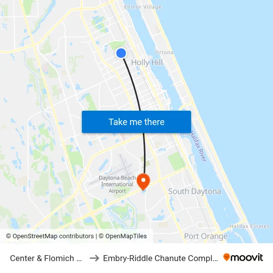 Center & Flomich Ob to Embry-Riddle Chanute Complex map