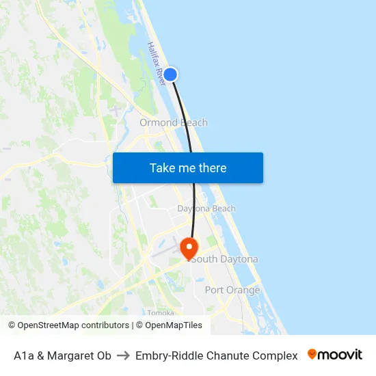 A1a & Margaret Ob to Embry-Riddle Chanute Complex map