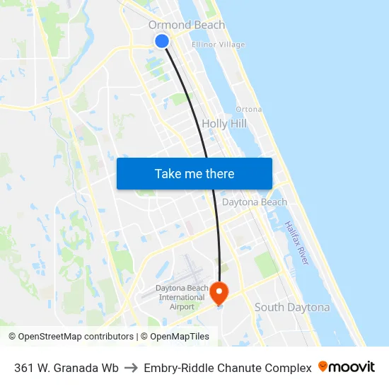 361 W. Granada  Wb to Embry-Riddle Chanute Complex map