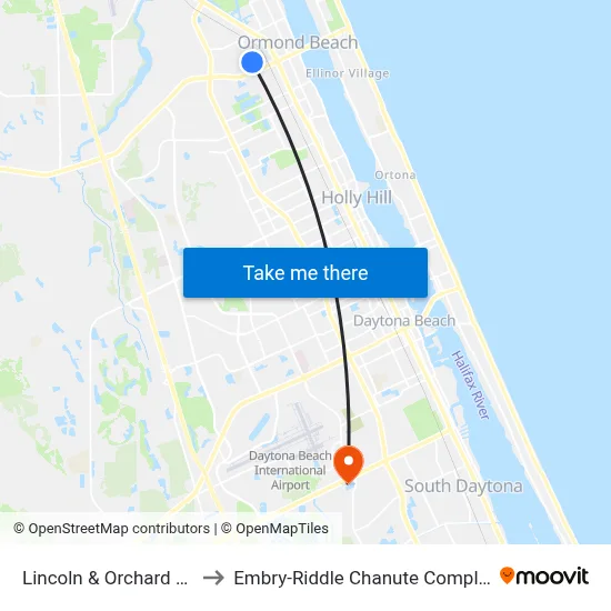 Lincoln & Orchard Ob to Embry-Riddle Chanute Complex map