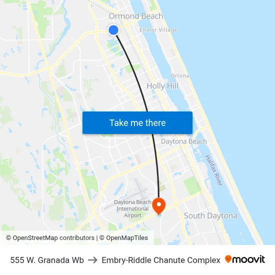555 W. Granada  Wb to Embry-Riddle Chanute Complex map