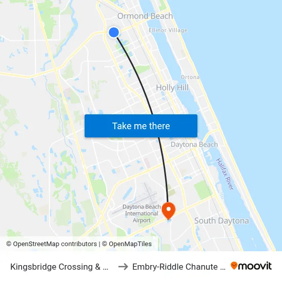 Kingsbridge Crossing & Granada Ib to Embry-Riddle Chanute Complex map