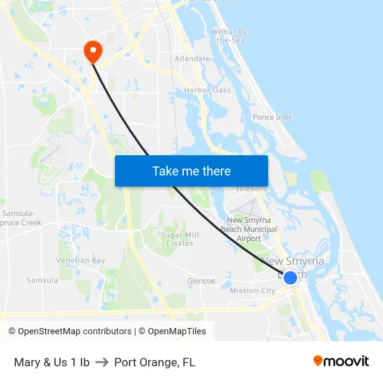 Mary & Us 1 Ib to Port Orange, FL map