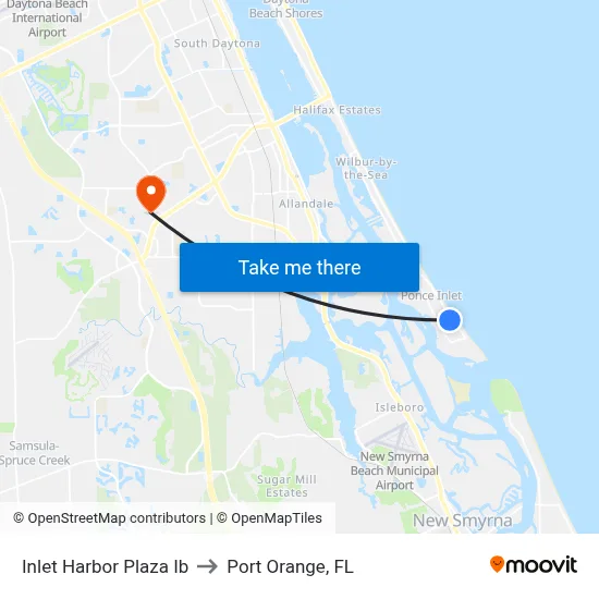 Inlet Harbor Plaza Ib to Port Orange, FL map
