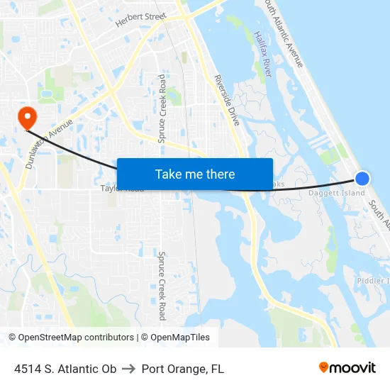 4514 S. Atlantic Ob to Port Orange, FL map