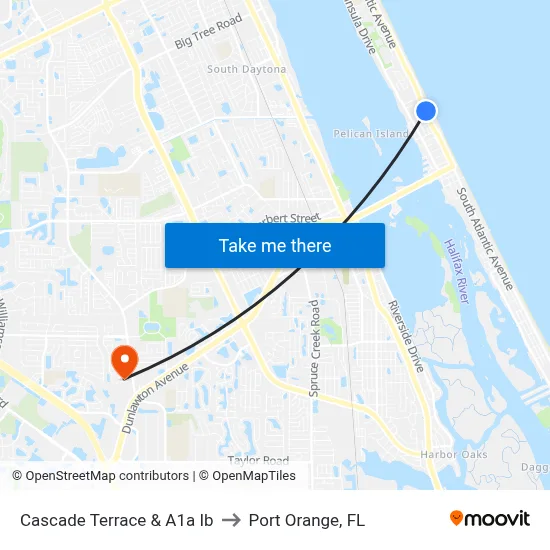 Cascade Terrace & A1a Ib to Port Orange, FL map