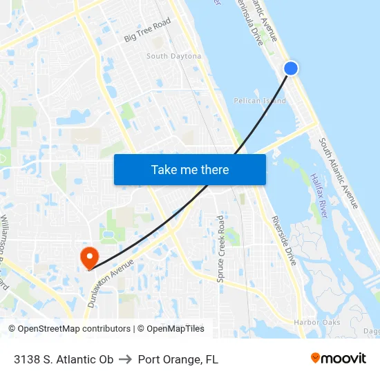 3138 S. Atlantic Ob to Port Orange, FL map