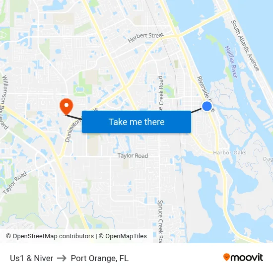 Us1 & Niver to Port Orange, FL map