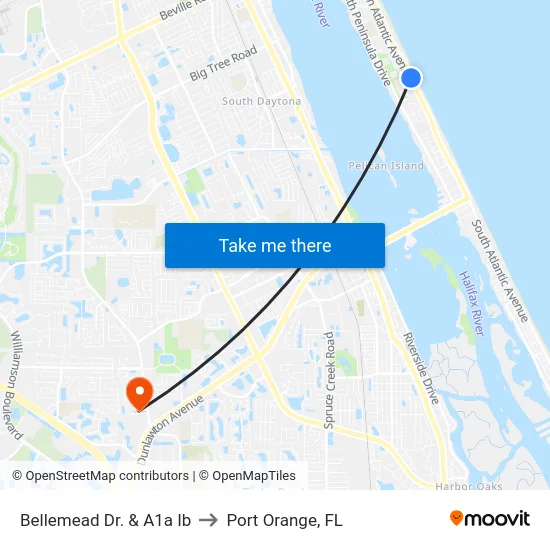 Bellemead Dr. & A1a Ib to Port Orange, FL map