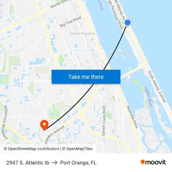 2947 S. Atlantic Ib to Port Orange, FL map