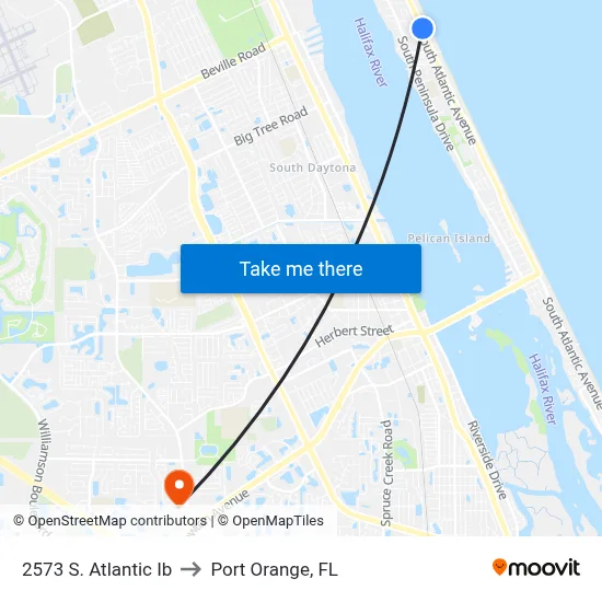 2573 S. Atlantic Ib to Port Orange, FL map
