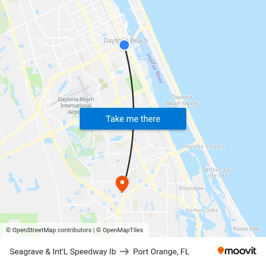 Seagrave & Int'L Speedway Ib to Port Orange, FL map