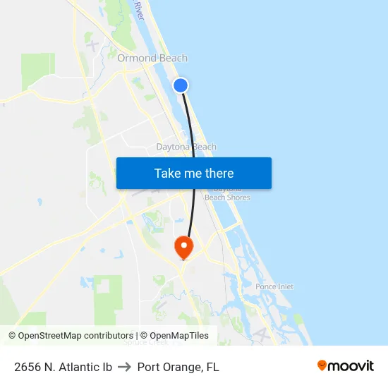 2656 N. Atlantic Ib to Port Orange, FL map