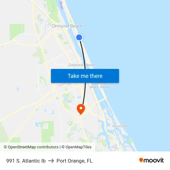 991 S. Atlantic Ib to Port Orange, FL map