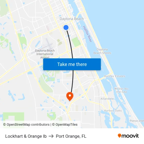 Lockhart & Orange Ib to Port Orange, FL map