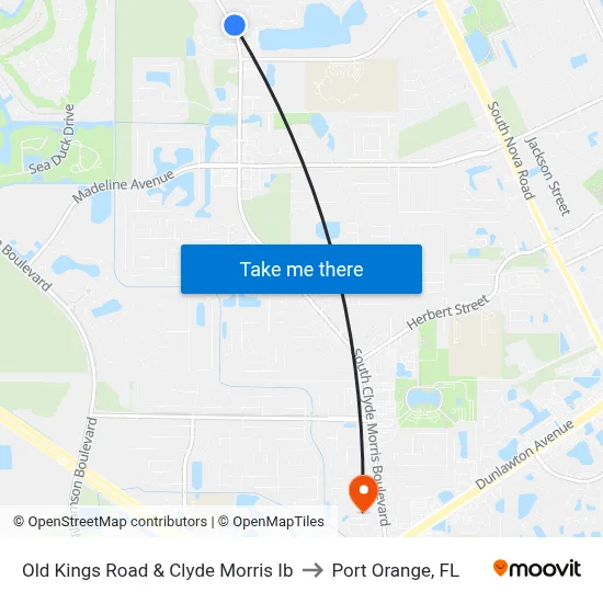 Old Kings Road & Clyde Morris Ib to Port Orange, FL map