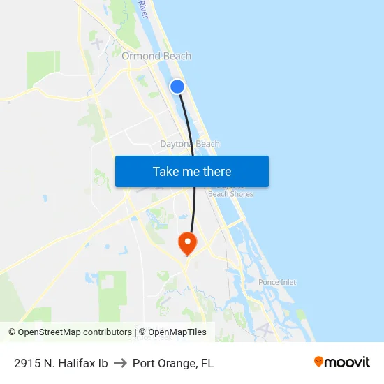 2915 N. Halifax Ib to Port Orange, FL map