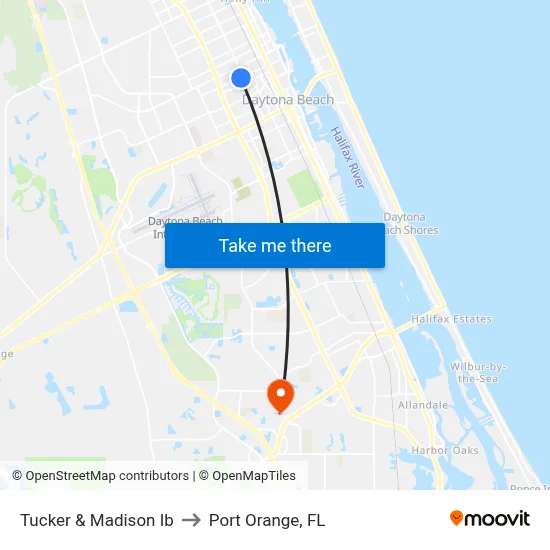 Tucker & Madison Ib to Port Orange, FL map
