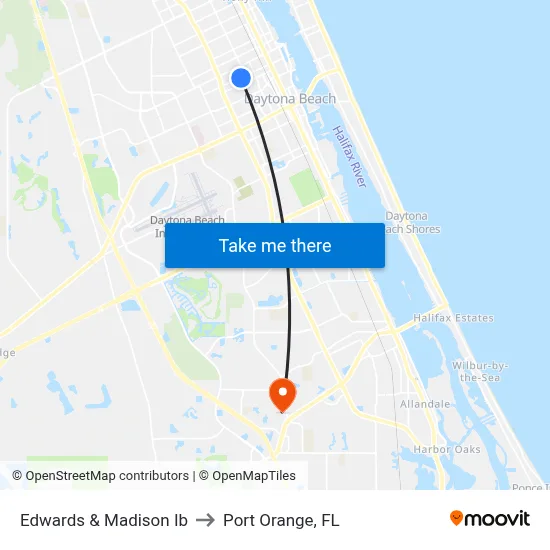Edwards & Madison Ib to Port Orange, FL map