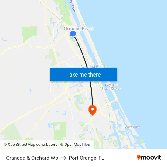 Granada & Orchard  Wb to Port Orange, FL map