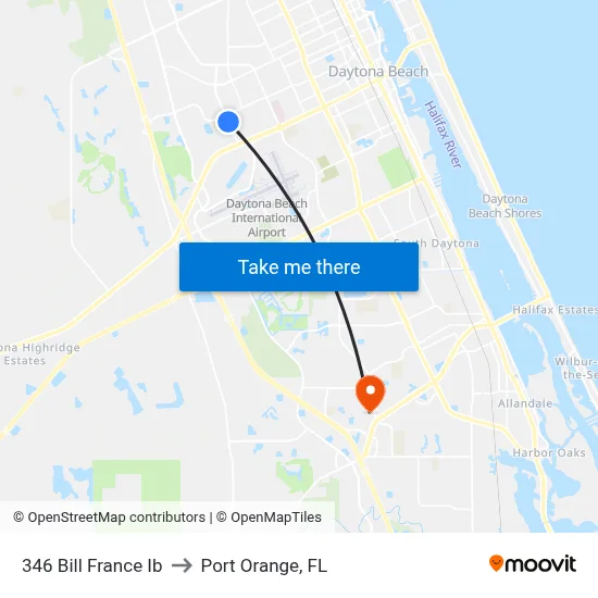 346 Bill France Ib to Port Orange, FL map