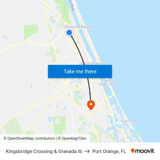 Kingsbridge Crossing & Granada Ib to Port Orange, FL map