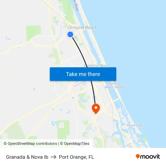 Granada & Nova Ib to Port Orange, FL map