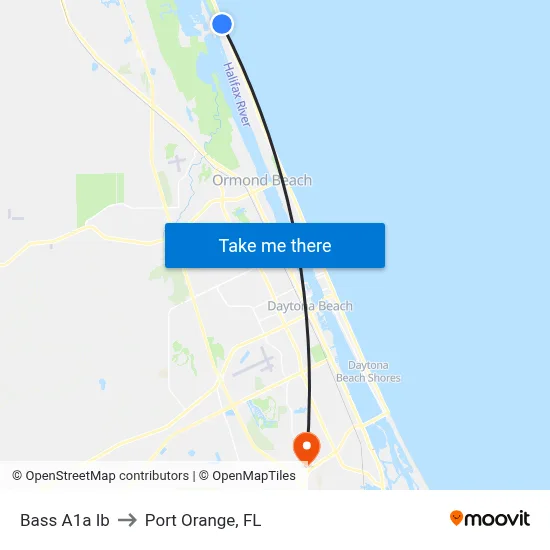 Bass  A1a Ib to Port Orange, FL map