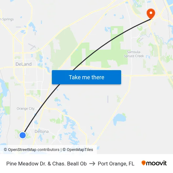 Pine Meadow Dr. & Chas. Beall  Ob to Port Orange, FL map
