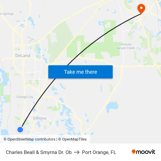 Charles Beall & Smyrna Dr. Ob to Port Orange, FL map
