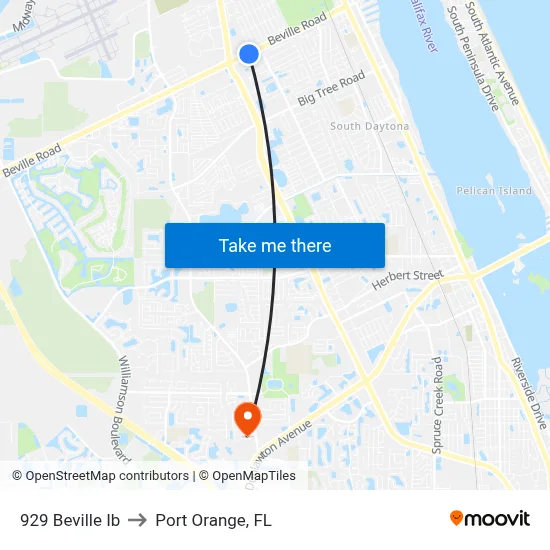 929 Beville Ib to Port Orange, FL map