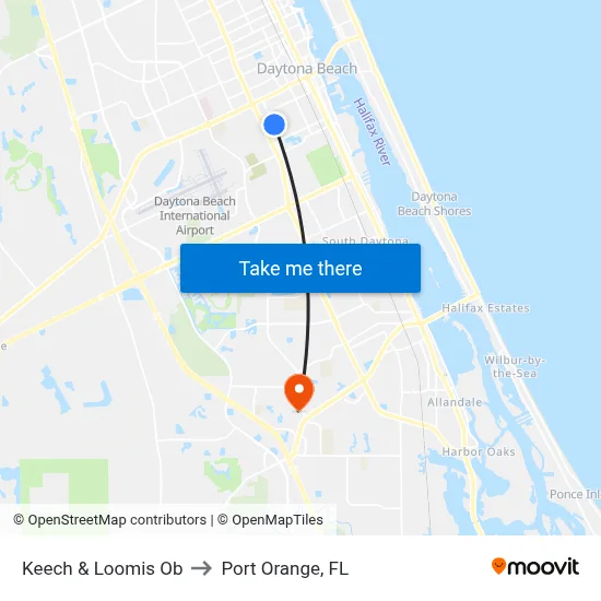 Keech & Loomis Ob to Port Orange, FL map