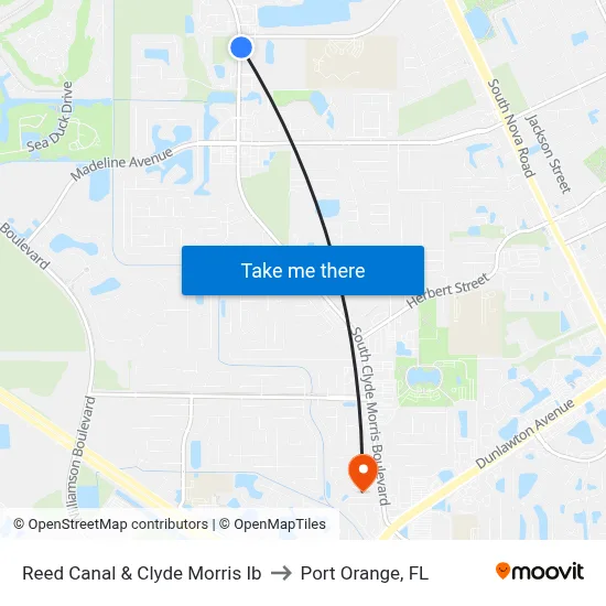 Reed Canal & Clyde Morris Ib to Port Orange, FL map
