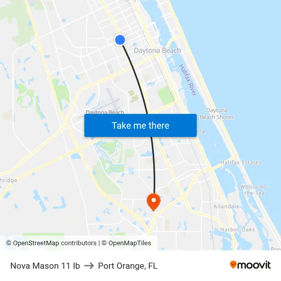 Nova Mason 11 Ib to Port Orange, FL map
